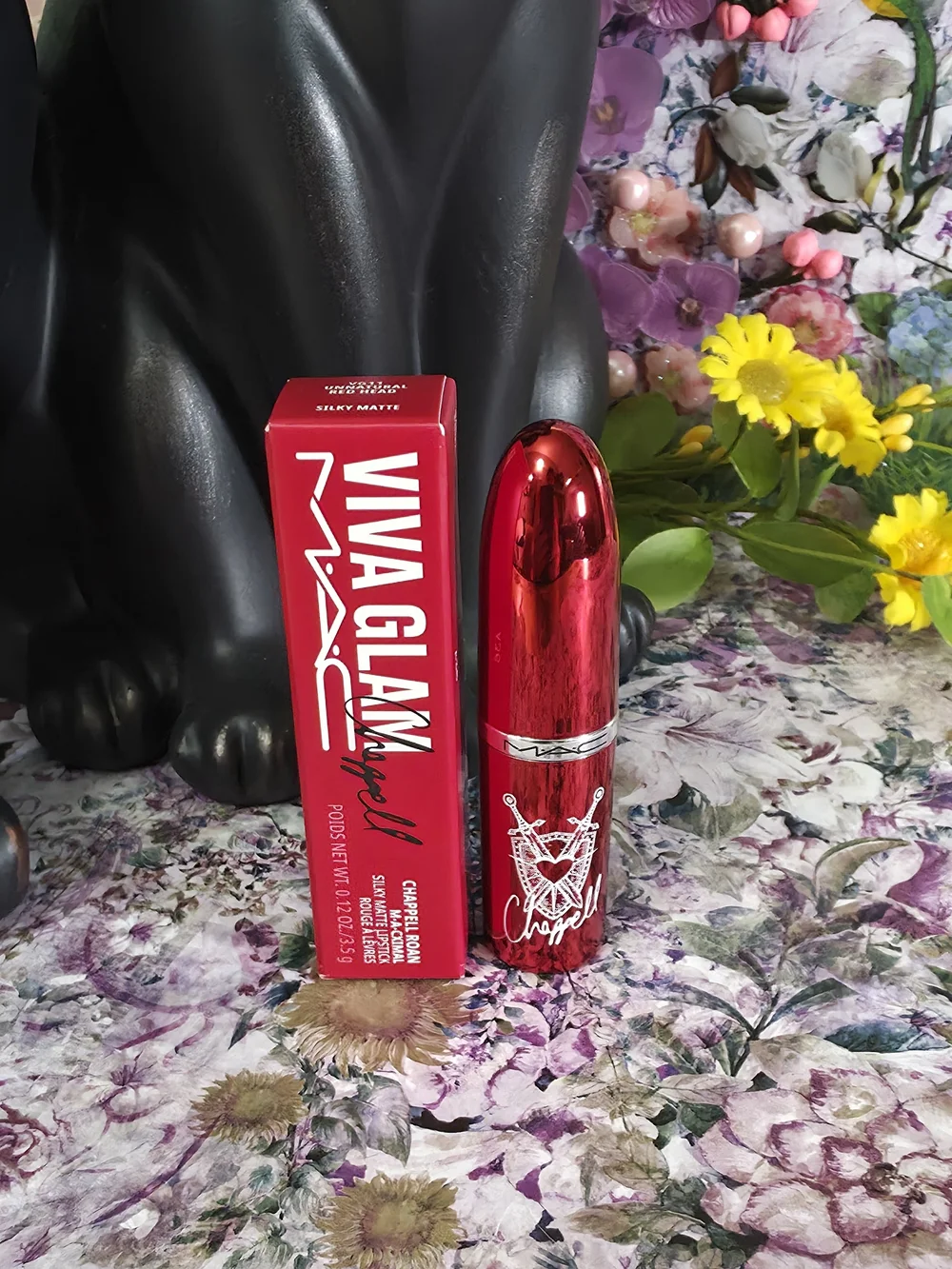 MAC Cosmetics Viva Glam 11 Chapel Roan silky matte Lipstick Unnatural Red Head